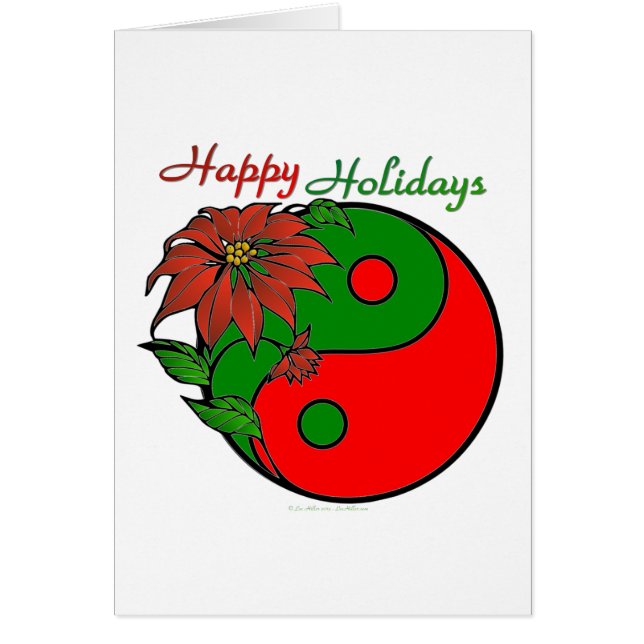 Holiday Yin Yang Poinsettia Green Red (Voorkant)
