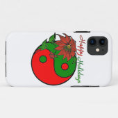 Holiday Yin Yang Poinsettia Green Red Case-Mate iPhone Case (Achterkant (horizontaal))