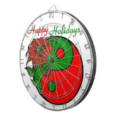 Holiday Yin Yang Poinsettia Green Red Dartbord (Voorkant Rechts)
