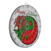 Holiday Yin Yang Poinsettia Green Red Dartbord (Voorkant Links)