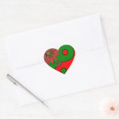 Holiday Yin Yang Poinsettia Green Red Hart Sticker (Envelop)