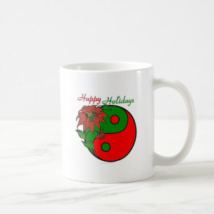 Holiday Yin Yang Poinsettia Green Red Koffiemok