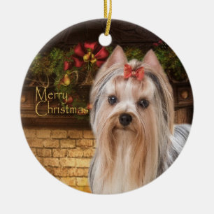 Holiday Yorkie Ornament