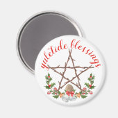 Holiday Yuletide Twig Pentacle Wicca Sabbat Magneet (Voorkant / Achterkant)