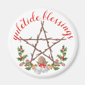 Holiday Yuletide Twig Pentacle Wicca Sabbat Magneet (Voorkant)