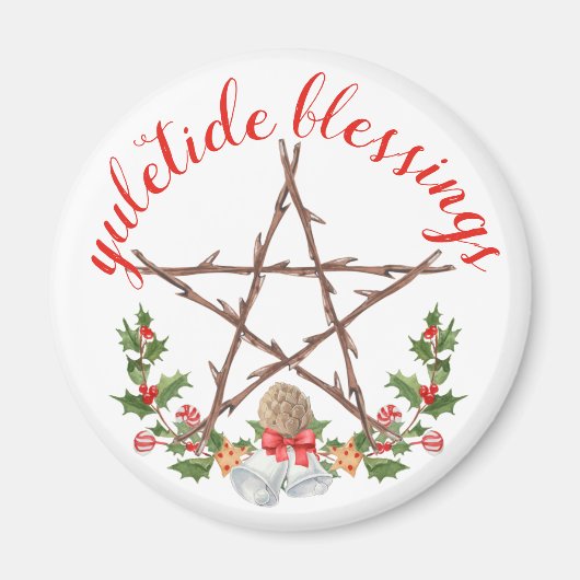 Holiday Yuletide Twig Pentacle Wicca Sabbat Magneet (Voorkant)