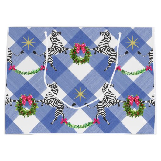 Holiday Zebras Blue Pset Groot Cadeauzakje (Voorkant)