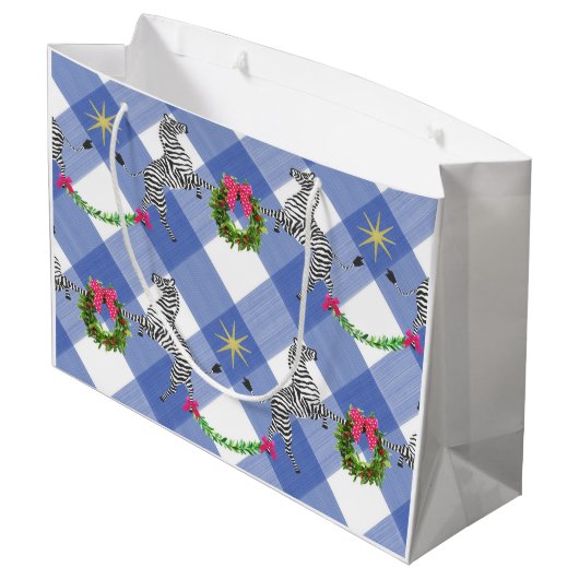 Holiday Zebras Blue Pset Groot Cadeauzakje (Achterkant Gekanteld)