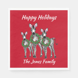 Holiday Zebras, feestelijke kerstboomschild Servet