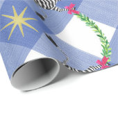 Holiday Zebras op Blue Pset Cadeaupapier (Rol Hoek)