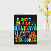 Holidays Around World Xmas Hanukkah Kwanzaa Diwali Kaart (Gele Bloem)