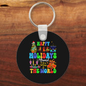 Holidays Around World Xmas Hanukkah Kwanzaa Diwali Sleutelhanger (Voorkant)