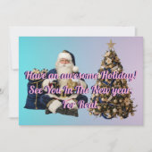 Holidays greeting with Tree And Santa claus Feestdagenkaart (Voorkant)