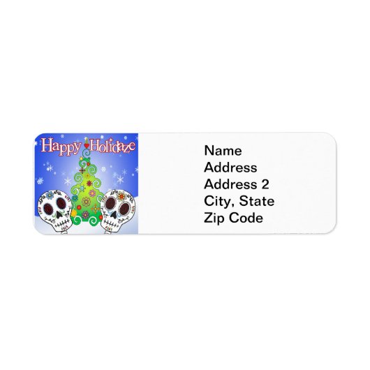 Holidaze Suiker Schedel Label (Voorkant)