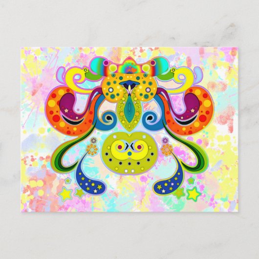 holiES - abstracte vrolijke heilige Koe + uw ideeë Briefkaart (Voorkant)