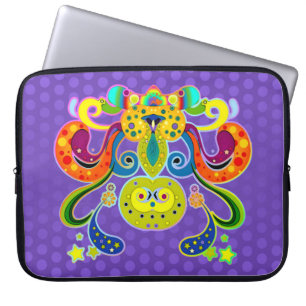 holiES - abstracte vrolijke heilige Koe + uw ideeë Laptop Sleeve