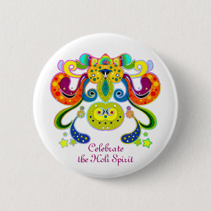holiES - abstracte vrolijke heilige Koe + uw ideeë Ronde Button 5,7 Cm