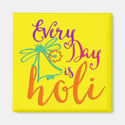 HoliES - Elke dag is Holi + je rug. en ideeën Magneet (Voorkant)