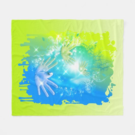 holiES - Flying Hands Pigeons ART Fleece Deken (Voorkant (Horizontaal))