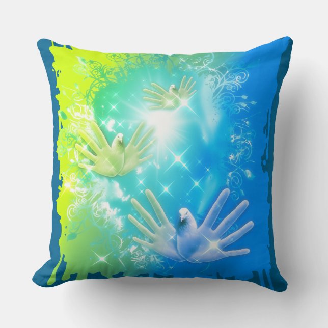 holiES - Flying Hands Pigeons ART Kussen (Voorkant)