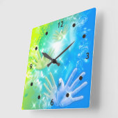 holiES - Flying Hands Pigeons ART Vierkante Klok (Hoek)