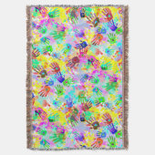 holiES - handen spatten gekleurd grijppatroon 2 Deken (Voorkant Verticaal)