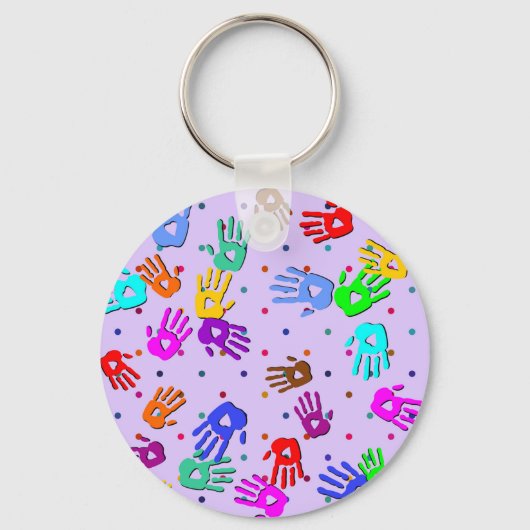 holiES - handen stippen gekleurd patroon 1 Sleutelhanger (Voorkant)