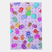 holiES - handen stippen gekleurd patroon 1 Theedoek (Verticaal)