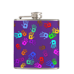 holiES - handgekleurd patroon 1 + uw achtergrond. Heupfles