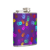 holiES - handgekleurd patroon 1 + uw achtergrond. Heupfles (Rechts)