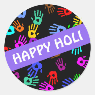 holiES - handgekleurd patroon 1 + uw achtergrond. Ronde Sticker