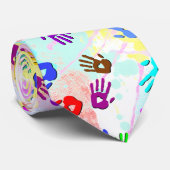 holiES - handgekleurd patroon 1 + uw achtergrond. Stropdas (Opgerold)