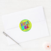 holiES - HAPPY HOLI gekleurde omtrek bloemen 1 Ronde Sticker (Envelop)