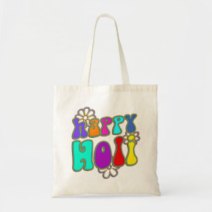 holiES - HAPPY HOLI gekleurde omtrek bloemen 1 Tote Bag