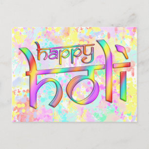 holiES - HAPPY HOLI gekleurde verlopen 1 Briefkaart