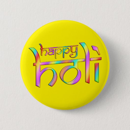 holiES - HAPPY HOLI gekleurde verlopen 1 Ronde Button 5,7 Cm (Voorkant)