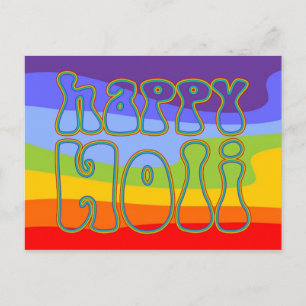 holiES - HAPPY HOLI simpelweg gekleurd overzicht 1 Briefkaart