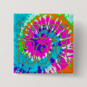 holiES - HAPPY HOLI simpelweg gekleurd overzicht 1 Vierkante Button 5,1 Cm