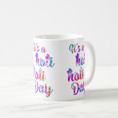 HoliES - HET IS EEN HOLI HOLI DAG + je rug. Koffiemok (Voorkant rechts)