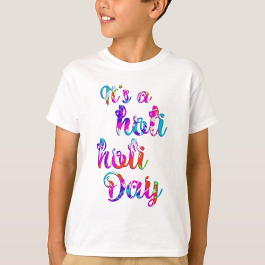 HoliES - HET IS EEN HOLI HOLI DAG + je rug. T-shirt (Voorkant)