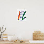 holiES - India Flag Hand - wees een fan Poster (Keuken)