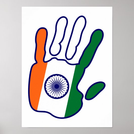 holiES - India Flag Hand - wees een fan Poster (Voorkant)