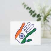 holiES - India Vlag Hand Briefkaart (Staand voorkant)