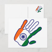 holiES - India Vlag Hand Briefkaart (Voorkant / Achterkant)