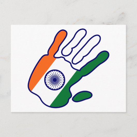 holiES - India Vlag Hand Briefkaart (Voorkant)