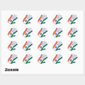 holiES - India Vlag Hand Ronde Sticker (Vel)