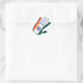 holiES - India Vlag Hand Ronde Sticker (Tas)