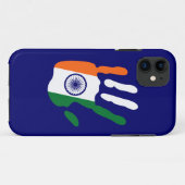 holiES - India Vlag Hand + uw achtergrond kleur Case-Mate iPhone Case (Achterkant (horizontaal))