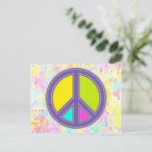 holiES - kleurrijk PEACE-teken + uw ideeën Briefkaart (Staand voorkant)