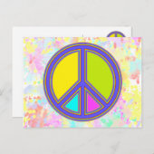 holiES - kleurrijk PEACE-teken + uw ideeën Briefkaart (Voorkant / Achterkant)